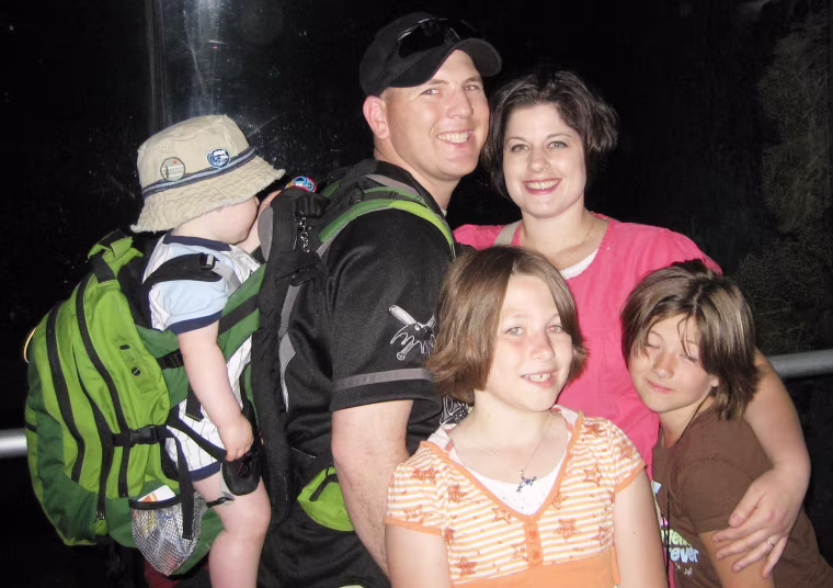 SSgt. Chamous Duhachek with his wife, Jaclyn, daughters Caitlin & Madison, and son CJ
